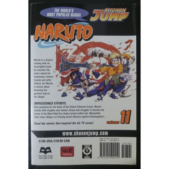 Naruto Vol 11 by Masashi Kishimoto – Viz Shonen Jump Manga PB VG+ - Picture 2 of 2
